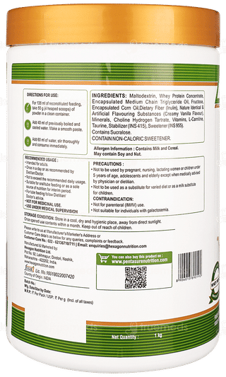Pentasure Hepatic Creamy Vanilla Flavour Sucrose Free Powder Jar 1kg