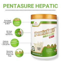 Pentasure Hepatic Creamy Vanilla Flavour Sucrose Free Powder Jar 1Kg