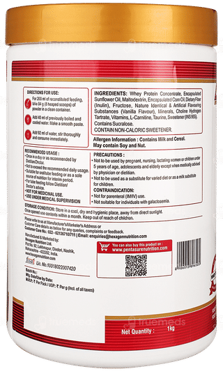 Pentasure Dls Dialysis Care Vanilla Flavour Sucrose Free Powder Jar 1kg