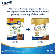 Ensure Diabetes Care New & Improved Zero Added Sucrose Chocolate Flavour Refill Powder 200Gm