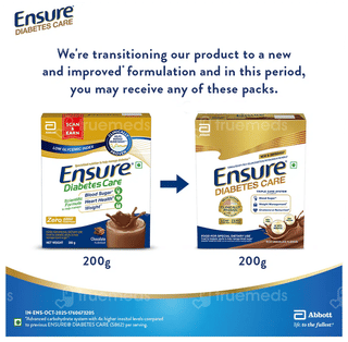 Ensure Diabetes Care New & Improved Zero Added Sucrose Chocolate Flavour Refill Powder 200Gm