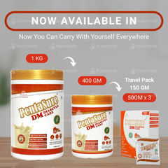 Pentasure Dm Diabetes Care Sucrose Free Vanilla Flavour Powder Travel Pack 50Gm Of 3 Sachets