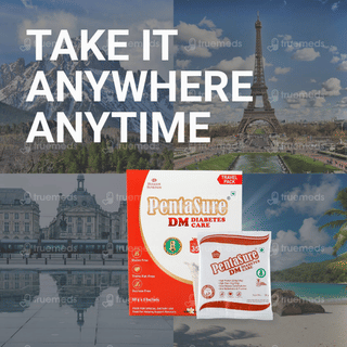 Pentasure Dm Diabetes Care Sucrose Free Vanilla Flavour Powder Travel Pack 50Gm Of 3 Sachets