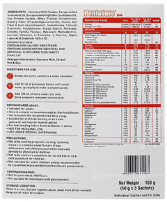 Pentasure Dm Diabetes Care Sucrose Free Vanilla Flavour Powder Travel Pack 50gm Of 3 Sachets