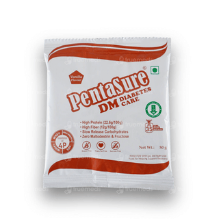 Pentasure Dm Diabetes Care Sucrose Free Vanilla Flavour Powder Travel Pack 50Gm Of 3 Sachets