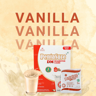 Pentasure Dm Diabetes Care Sucrose Free Vanilla Flavour Powder Travel Pack 50Gm Of 3 Sachets