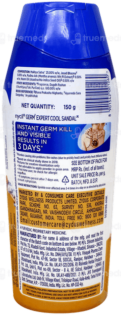 Nycil Germ Expert Cool Sandal Prickly Heat Powder 150Gm With 60Gm Free