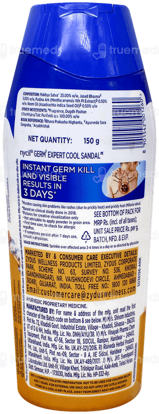 Nycil Germ Expert Cool Sandal Prickly Heat Powder 150Gm With 60Gm Free