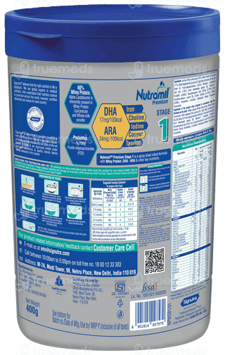 Nutramil Premium 1 0-6 Months Infant Formula Powder Jar 400gm