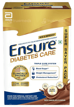 Ensure Diabetes Care New & Improved Zero Added Sucrose Rich Chocolate Flavour Refill Powder 950Gm