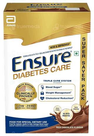 Ensure Diabetes Care New & Improved Zero Added Sucrose Rich Chocolate Flavour Refill Powder 950Gm
