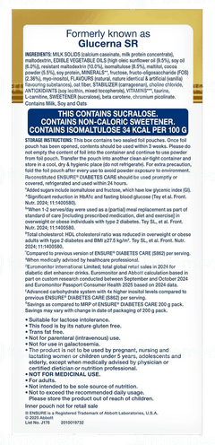 Ensure Diabetes Care New & Improved Zero Added Sucrose Rich Chocolate Flavour Refill Powder 950Gm