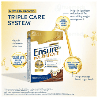 Ensure Diabetes Care New & Improved Zero Added Sucrose Rich Chocolate Flavour Refill Powder 950Gm