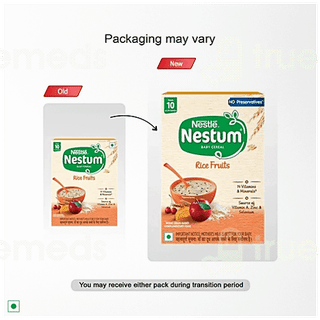 Nestle Nestum No Preservatives Rice Fruits From 10 To 24 Months Baby Cereal 325Gm