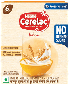 Nestle Cerelac No Refined Sugar No Preservatives Wheat 6 To 24 Months Baby Cereal 300Gm