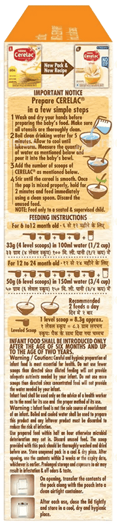Nestle Cerelac No Refined Sugar No Preservatives Wheat 6 To 24 Months Baby Cereal 300Gm