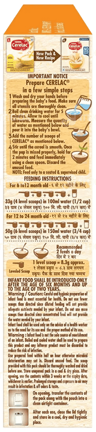 Nestle Cerelac No Refined Sugar No Preservatives Wheat 6 To 24 Months Baby Cereal 300Gm