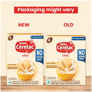 Nestle Cerelac No Refined Sugar No Preservatives Wheat 6 To 24 Months Baby Cereal 300Gm