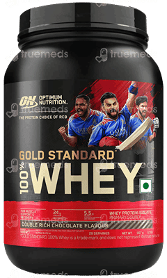 Optimum Nutrition (On) Gold Standard 100% Whey Protein Double Rich Chocolate Flavour Powder Jar 907Gm Optimum Nutrition (On) Gold Standard 100% Whey Protein Double Rich Chocolate Flavour Powder Jar 907Gm