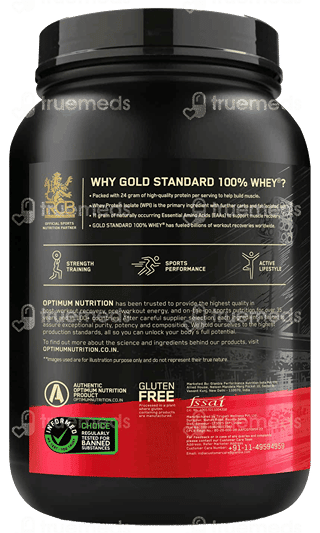 Optimum Nutrition (On) Gold Standard 100% Whey Protein Double Rich Chocolate Flavour Powder Jar 907Gm