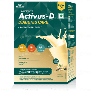 Activus D Diabetes Care Vanilla Flavour Zero Added Sucrose Refill Powder 200Gm