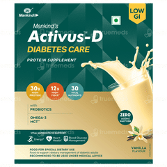 Activus D Diabetes Care Vanilla Flavour Zero Added Sucrose Refill Powder 200Gm