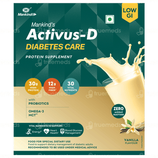 Activus D Diabetes Care Vanilla Flavour Zero Added Sucrose Refill Powder 200Gm