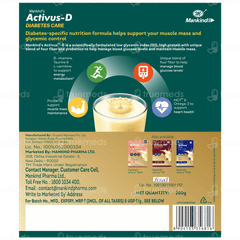 Activus D Diabetes Care Vanilla Flavour Zero Added Sucrose Refill Powder 200Gm