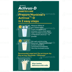 Activus D Diabetes Care Vanilla Flavour Zero Added Sucrose Refill Powder 200Gm