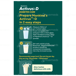 Activus D Diabetes Care Vanilla Flavour Zero Added Sucrose Refill Powder 200Gm