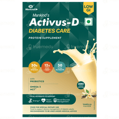 Activus D Diabetes Care Vanilla Flavour Zero Added Sucrose Refill Powder 400Gm