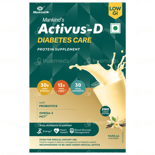 Activus D Diabetes Care Vanilla Flavour Zero Added Sucrose Refill Powder 400Gm
