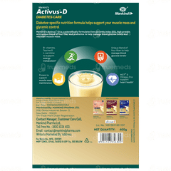 Activus D Diabetes Care Vanilla Flavour Zero Added Sucrose Refill Powder 400Gm