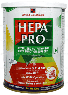 Hepa Pro Mixed Fruit Flavour Zero Added Sugar Powder Tin 400Gm Hepa Pro Mixed Fruit Flavour Zero Added Sugar Powder Tin 400Gm