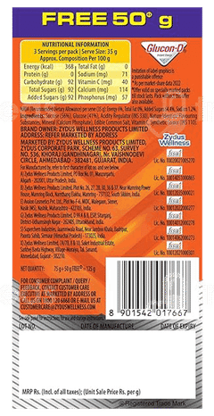 Glucon D New Tangy Orange Flavour Refill Powder 75Gm With 50Gm Free