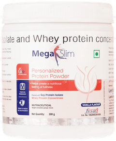 Megaslim Personalized Vanilla Flavour Protein Powder 200Gm Megaslim Personalized Vanilla Flavour Protein Powder 200Gm