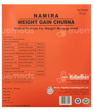 Rajasthan Herbals Namira Weight Gain Churna 120Gm