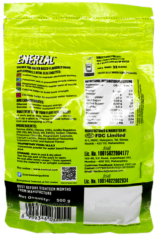 Enerzal Lime Flavour Refill Powder 500Gm
