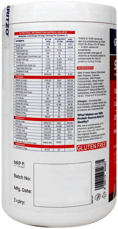 Gritzo Supermilk 13+ Yrs Boy Growth + Double Chocolate Flavour Powder Jar 400Gm