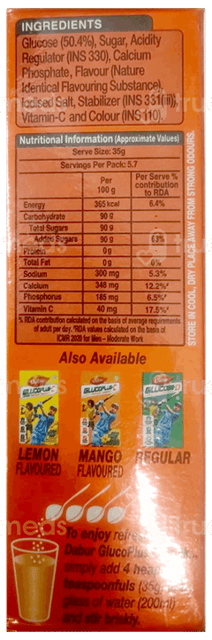 Dabur Glucoplus C Juicy Orange Flavour 200Gm