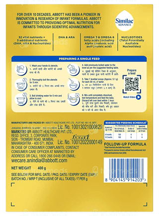 Similac Advance New Stage 2 From 6 To 12 Months Follow Up Formula Refill Powder 400Gm