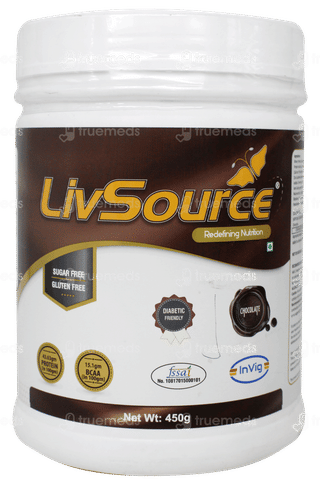 Livsource Chocolate Sugar Free Powder 450gm