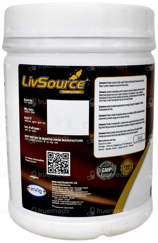 Livsource Chocolate Sugar Free Powder Jar 450Gm