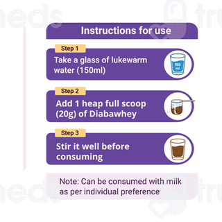 Diaba Whey 3x More Protein Chocolate Flavour Zero Added Sugar Powder 400gm