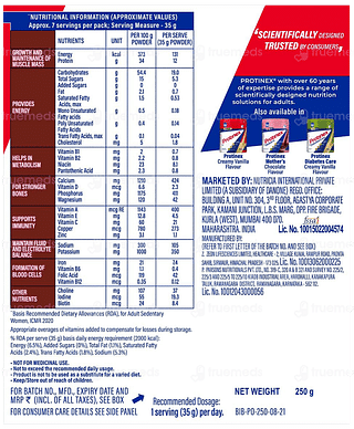 Protinex Rich Chocolate Flavour Zero Added Sugar Refill Powder 250gm