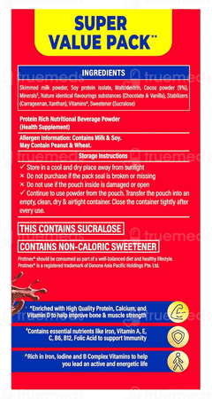 Protinex Rich Chocolate Flavour Zero Added Sugar Refill Powder 1Kg Protinex Rich Chocolate Flavour Zero Added Sugar Refill Powder 1Kg