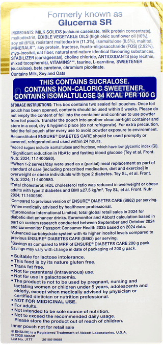 Ensure Diabetes Care Vanilla Flavour Zero Added Sucrose Powder 950gm