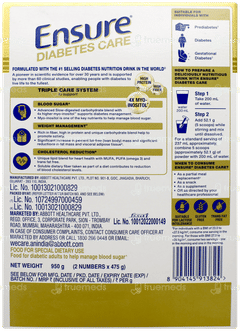Ensure Diabetes Care Vanilla Flavour Zero Added Sucrose Powder 950gm