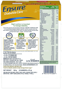 Ensure Diabetes Care Vanilla Flavour Zero Added Sucrose Refill Powder 950gm