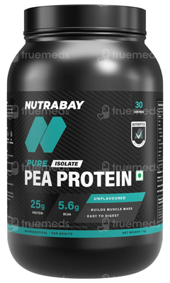 Nutrabay Pure Pea Protein Isolate Unflavoured Powder 1000Gm